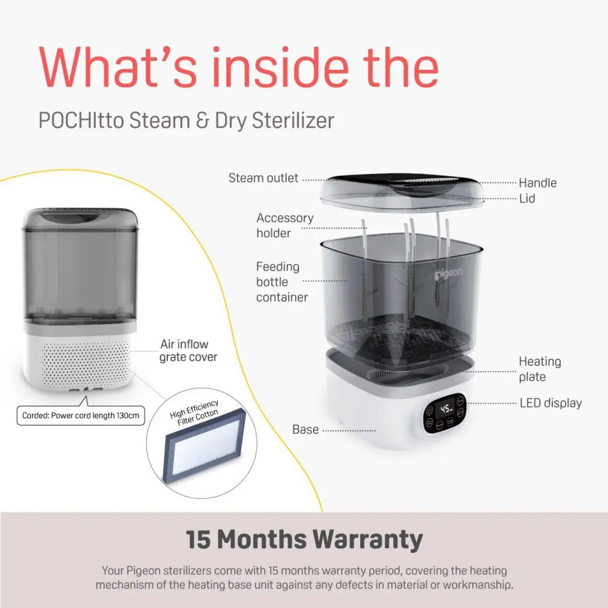 Pigeon Pochitto Steam & Dry Sterilizer | Mothercare 👶